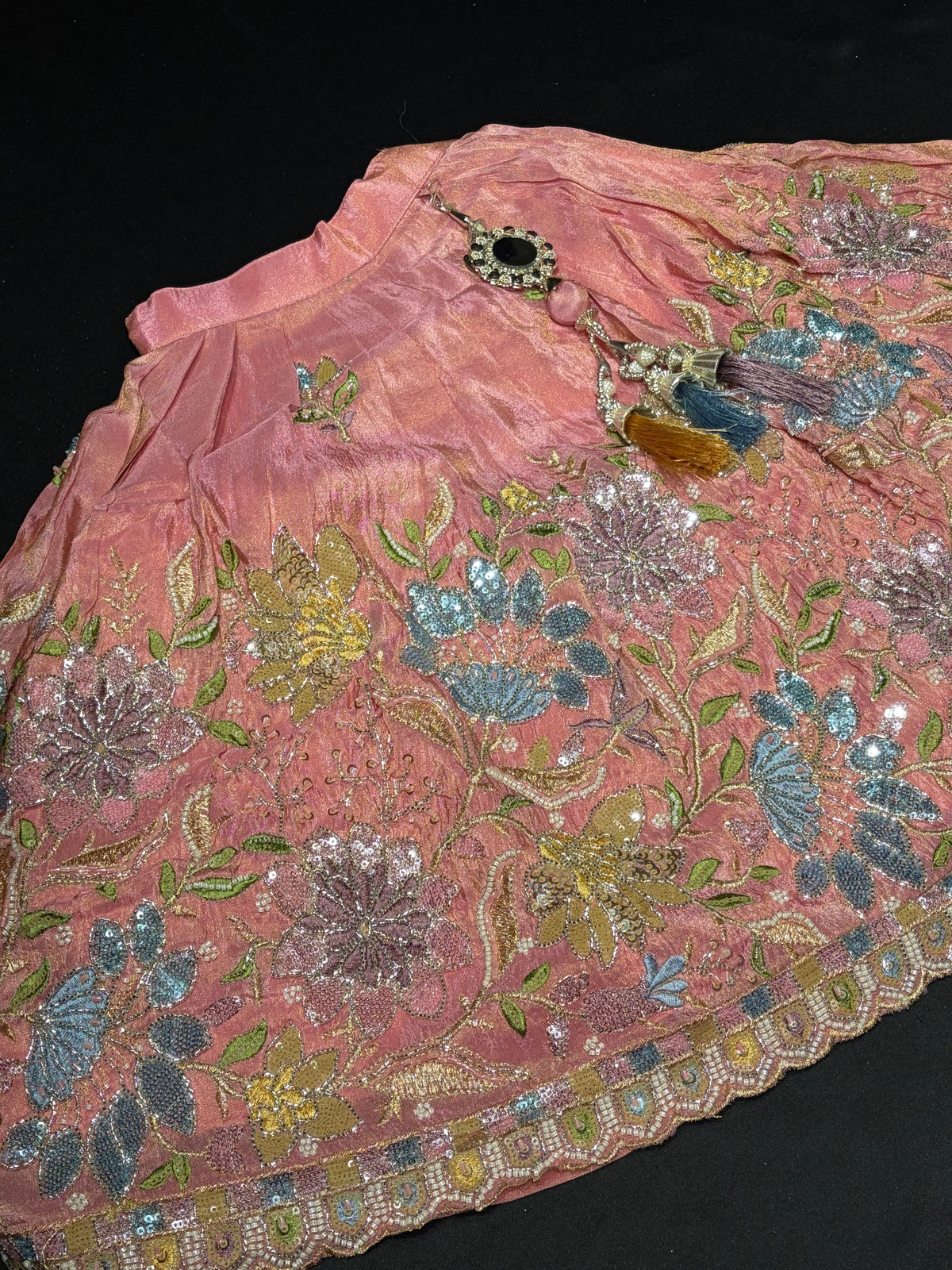 Kid’s Pink Floral Lehenga
