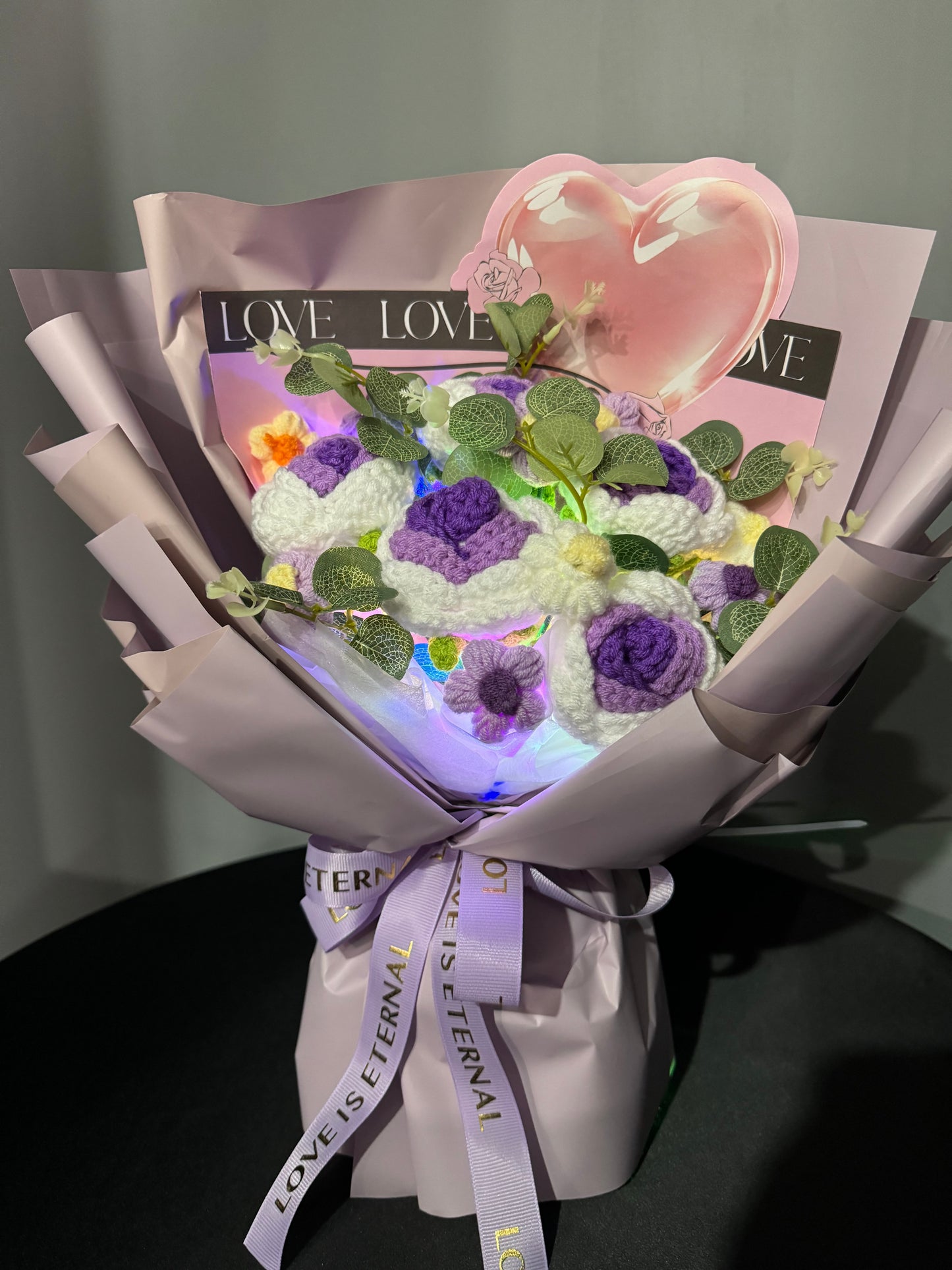 Crochet Flower Bouquets Purple Large