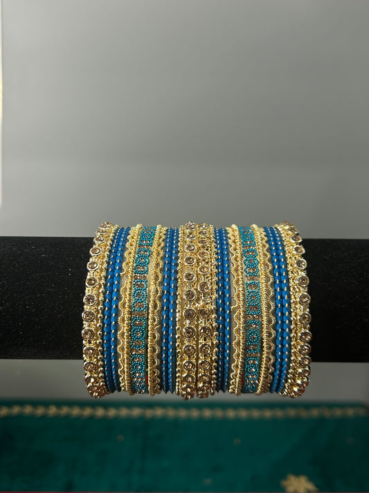 Blue Gold Noor Bangles