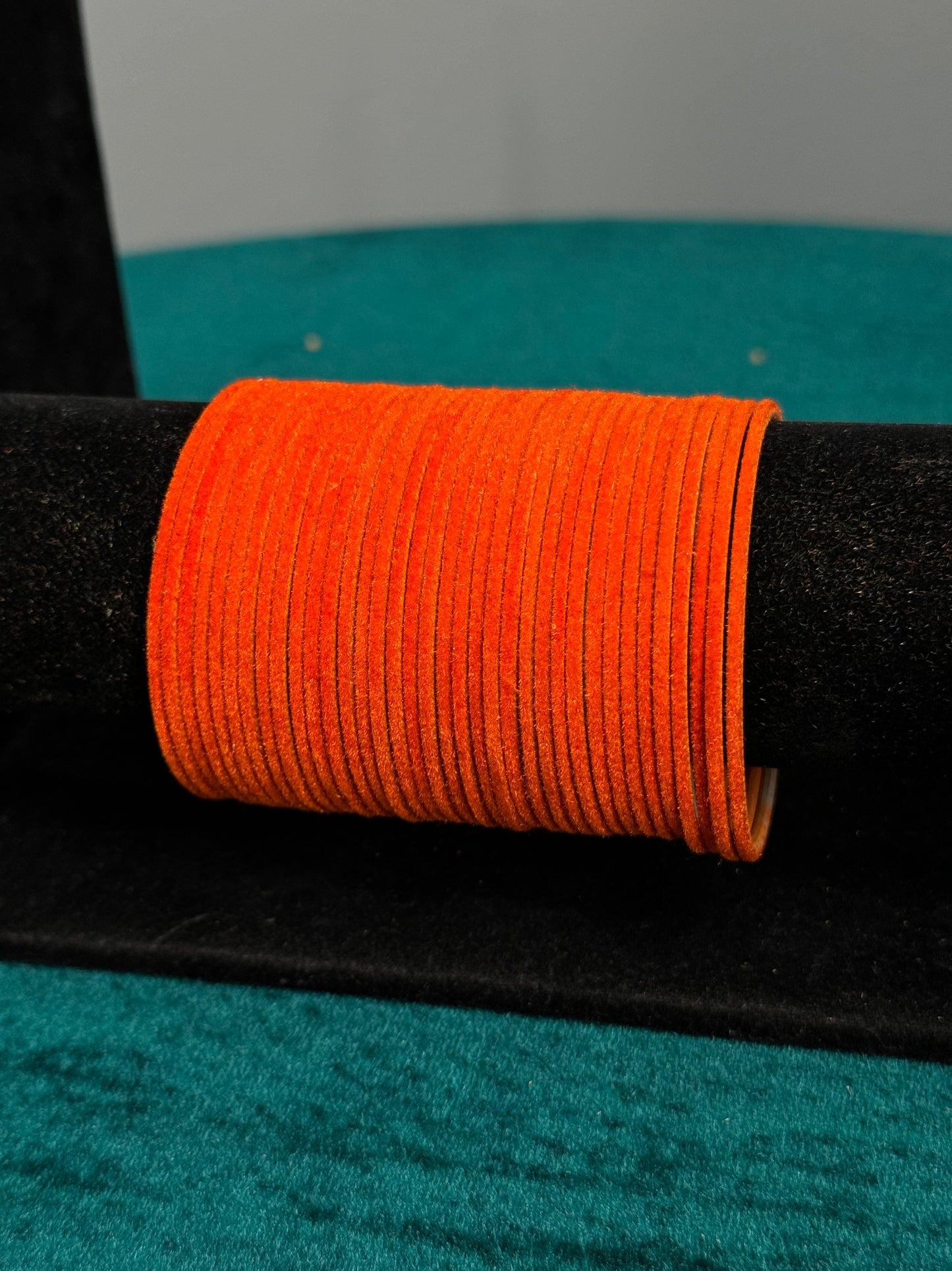 Orange Plain Velvet Bangles