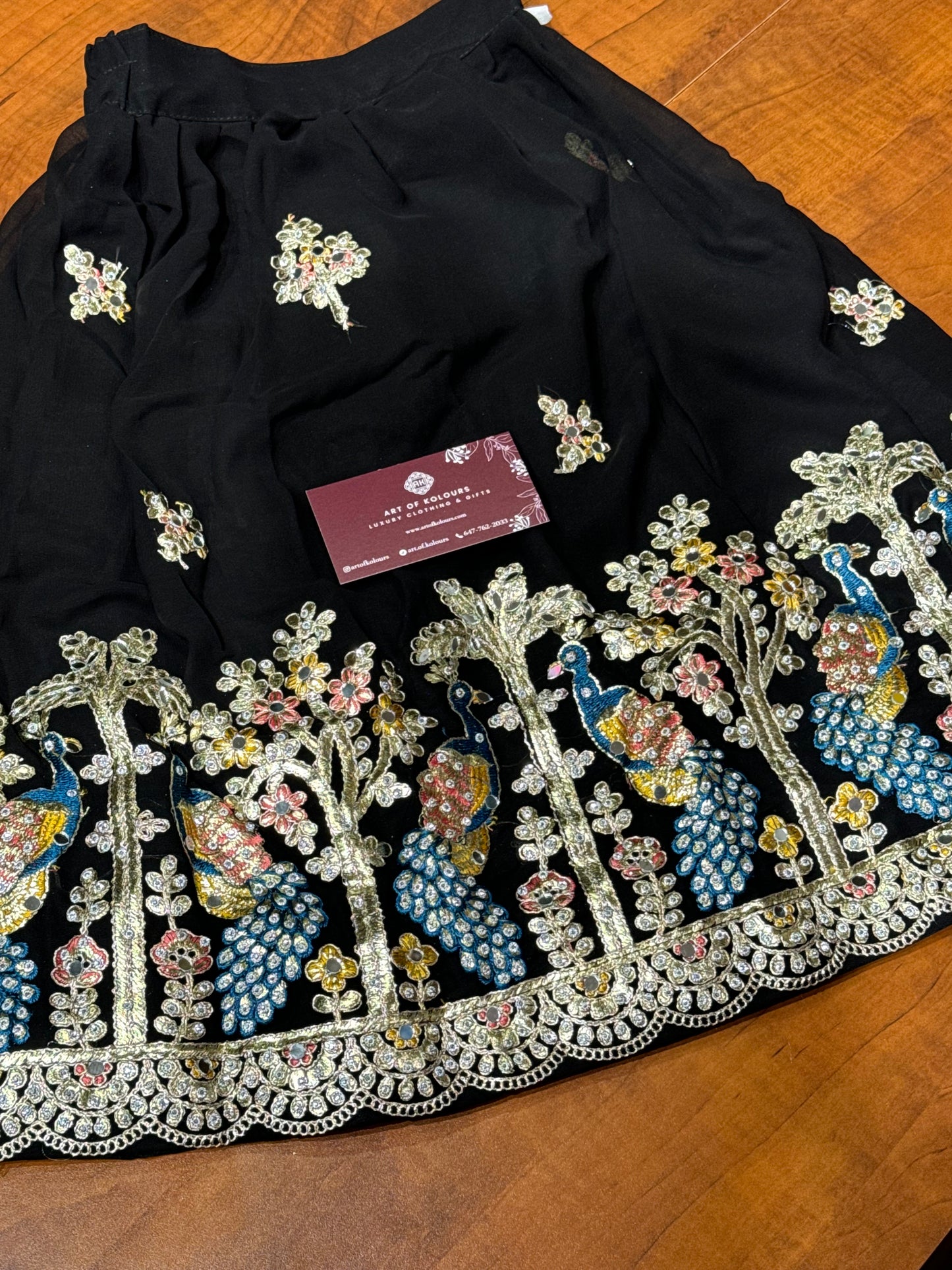 Kids Morni Lehenga-Black