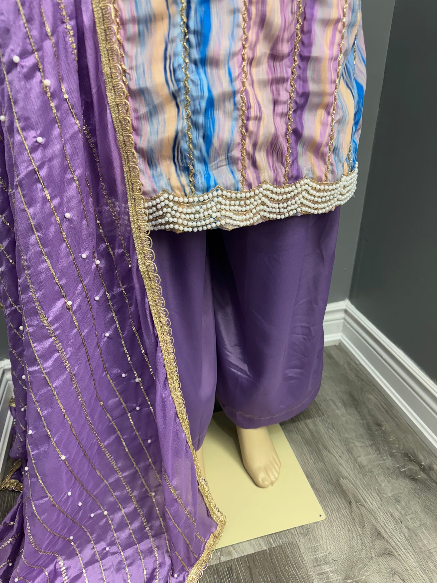 Tie Dye Jandu Printed Sharara Suit