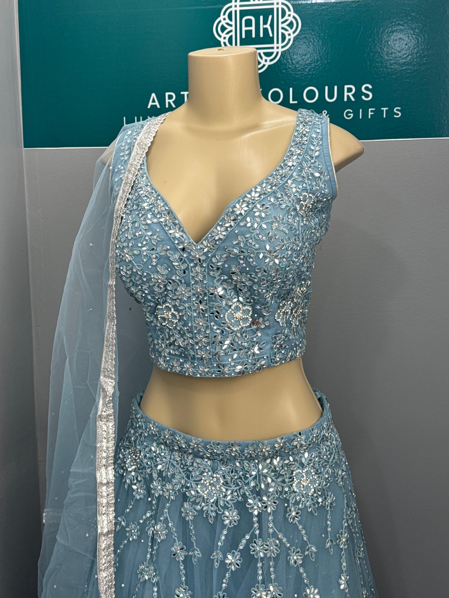 Beautiful Embroidered & Mirror Work Lehenga