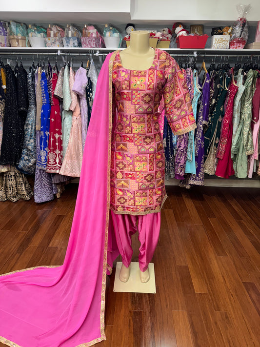 Pink Dola Silk Salwar Suit