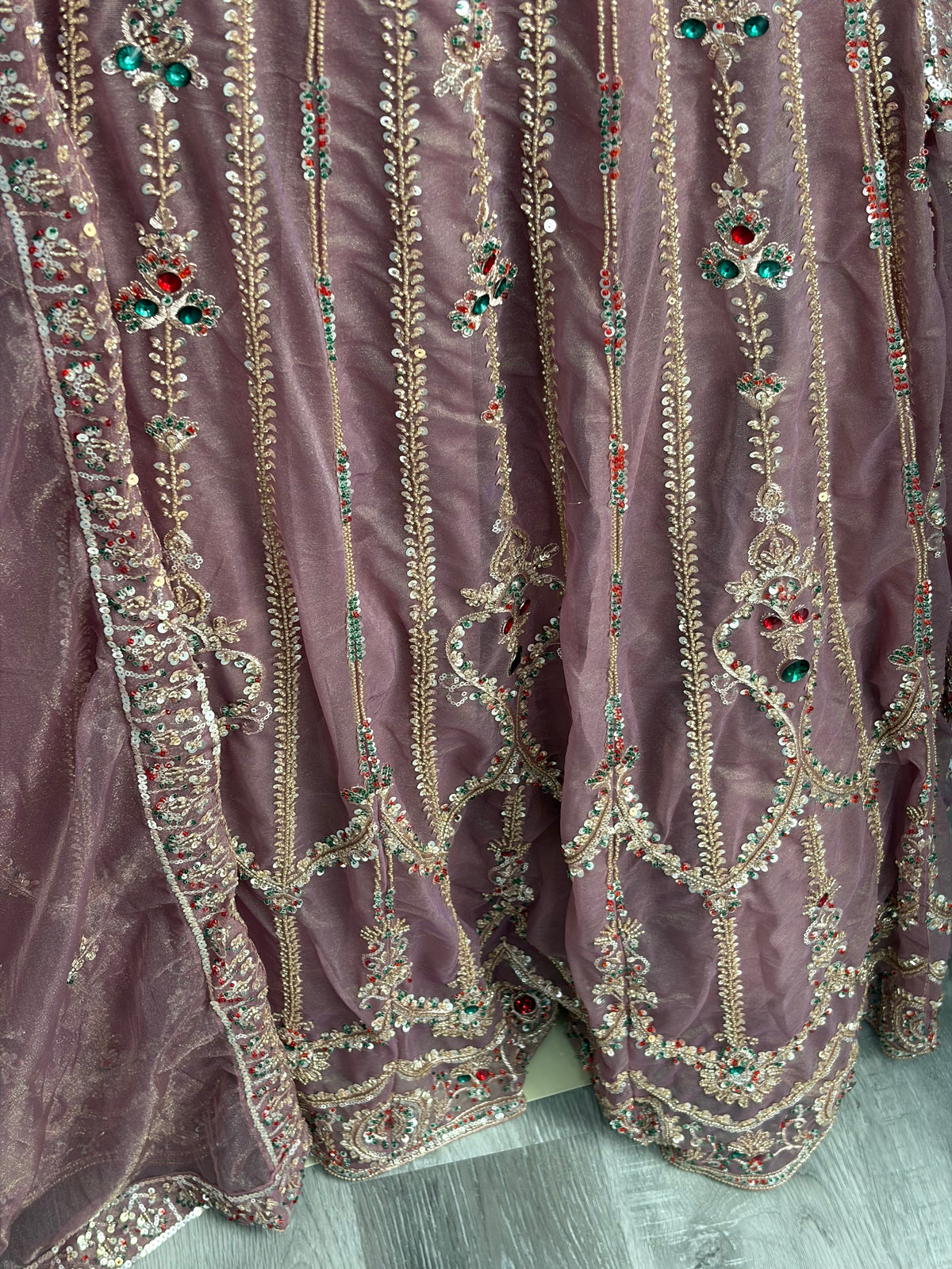 Lavender Jewel Beaded Lehenga- AK6974-3726