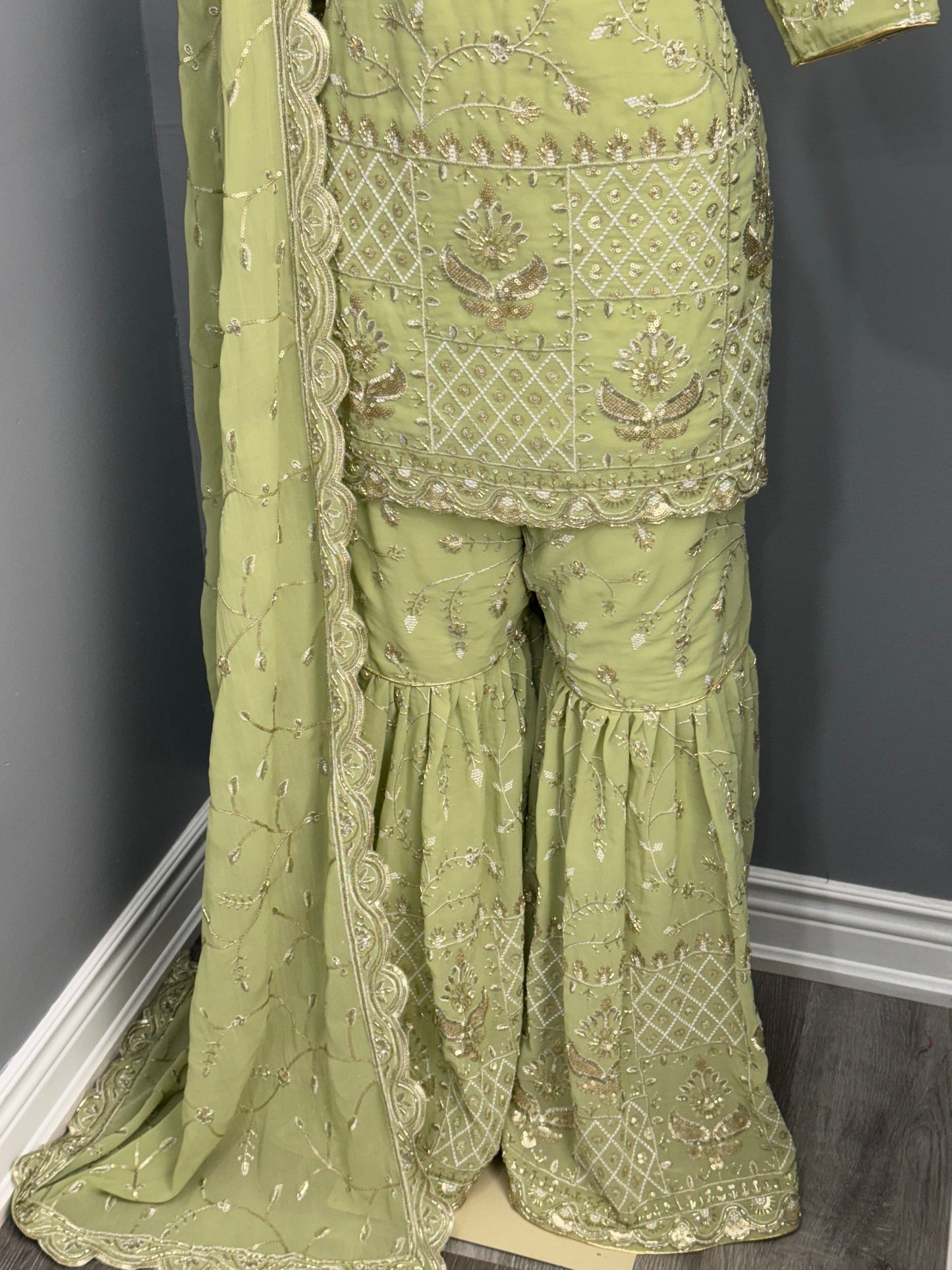 Embroidered Gharara Suit- AK8182-1225