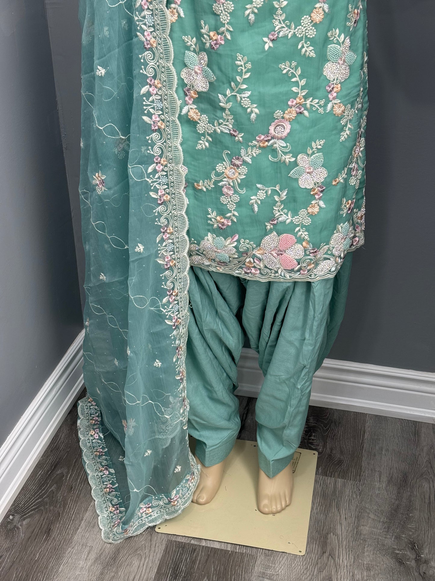 Embroidery Salwar Suit- Teal