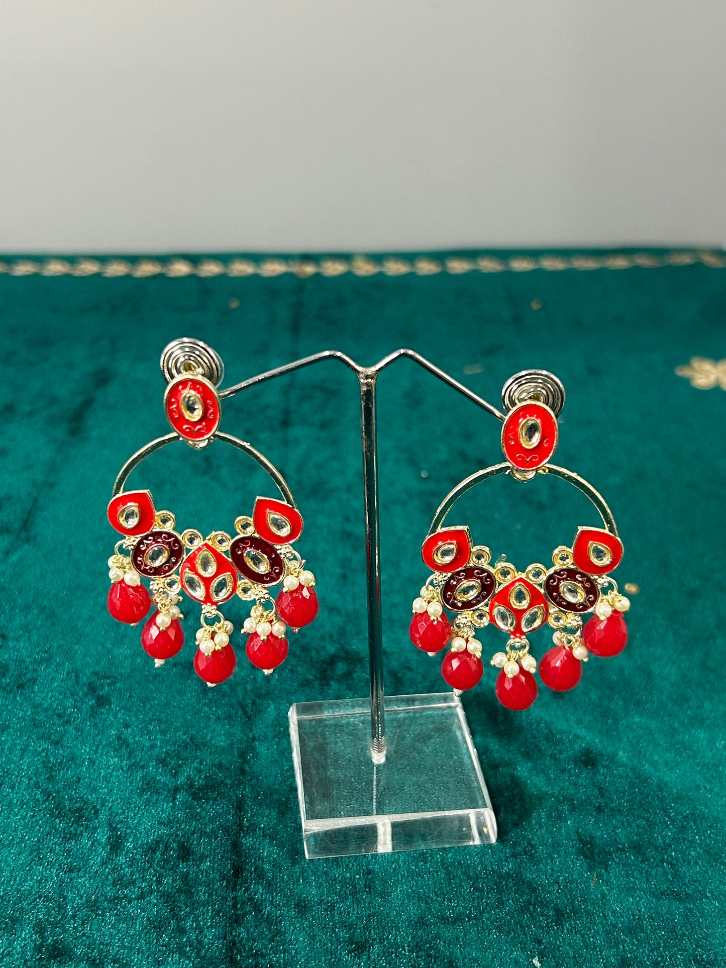 Red Shruti Earrings