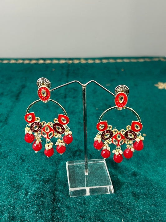 Red Shruti Earrings