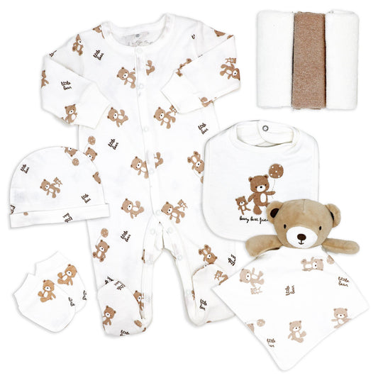 Rock-a-Bye Baby Boutique Neutral 8 Piece Hanging Gift Set: Bear