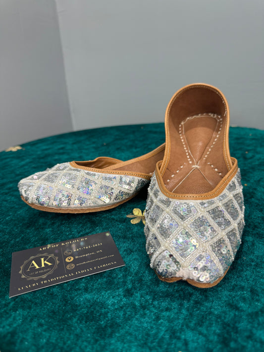 Silver with Pearl Work Jutti