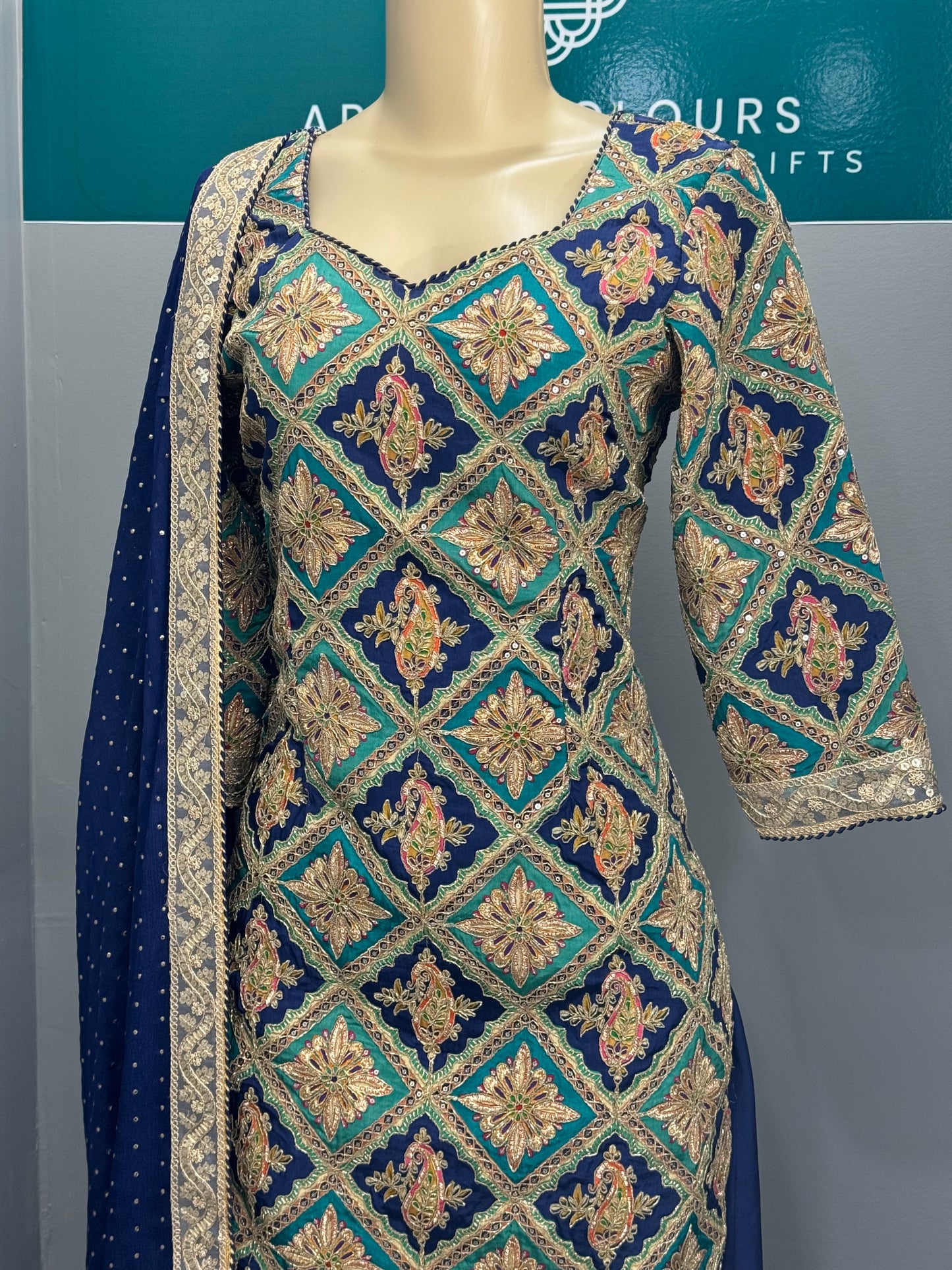 Position Work Sharara Suit- AK6263-1726