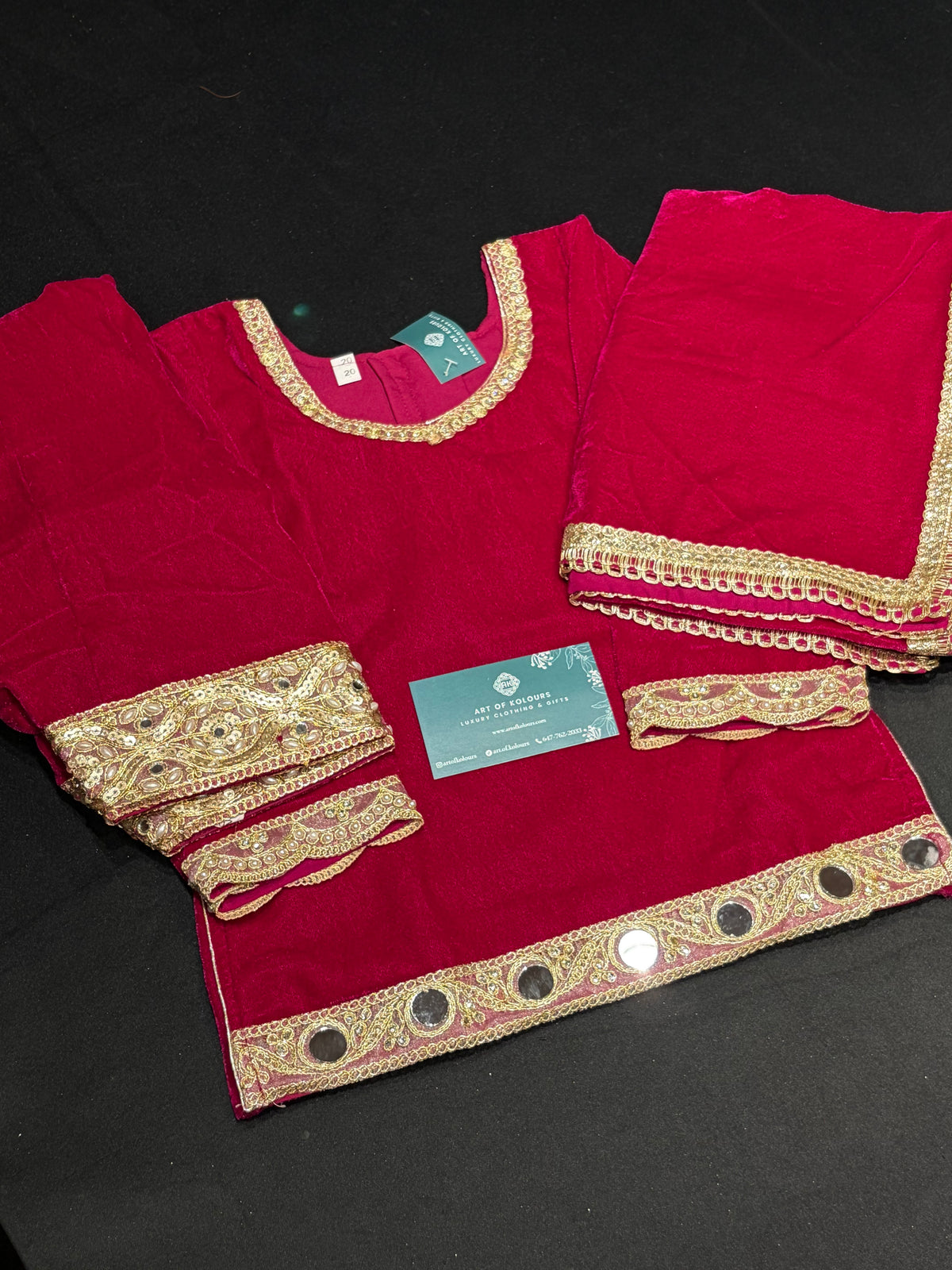 Ruby Velvet Mirror Salwar Suit