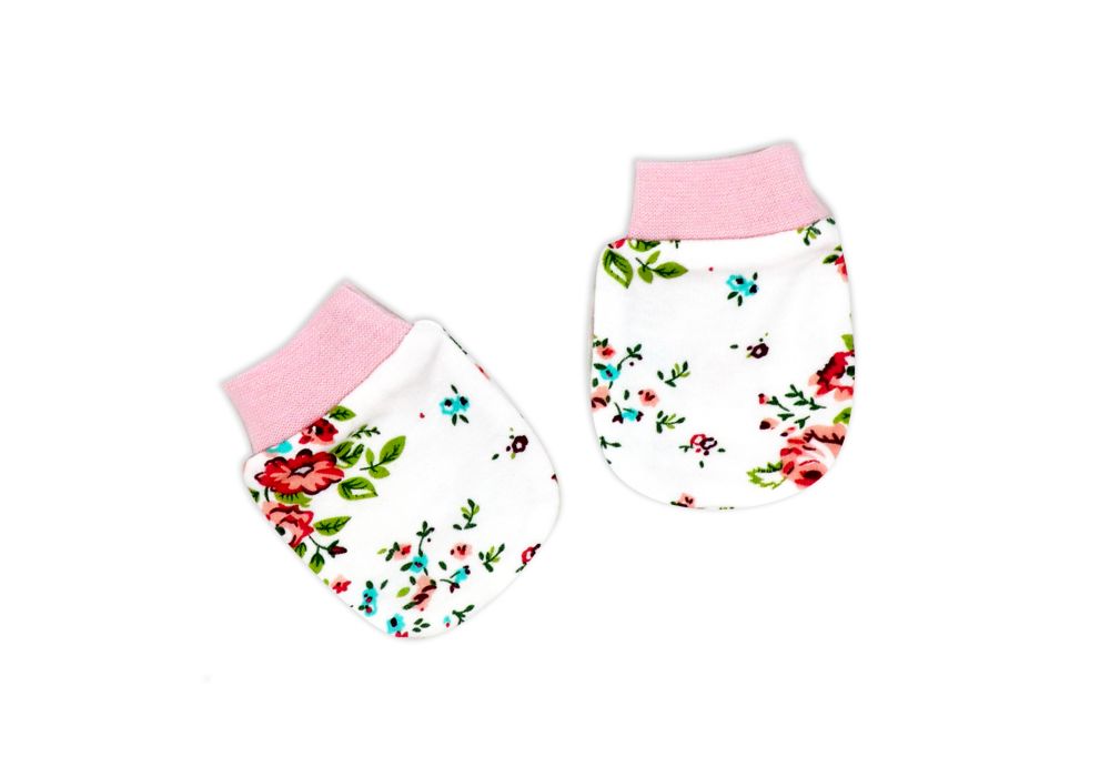 Girls 5 Piece Mesh Bag Set: Cream Floral