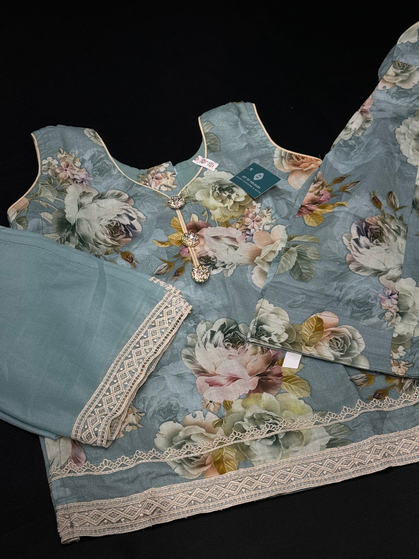 Anna Cotton Babies Salwar Suit- Blue