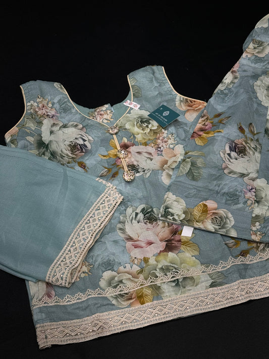 Anna Cotton Babies Salwar Suit- Blue