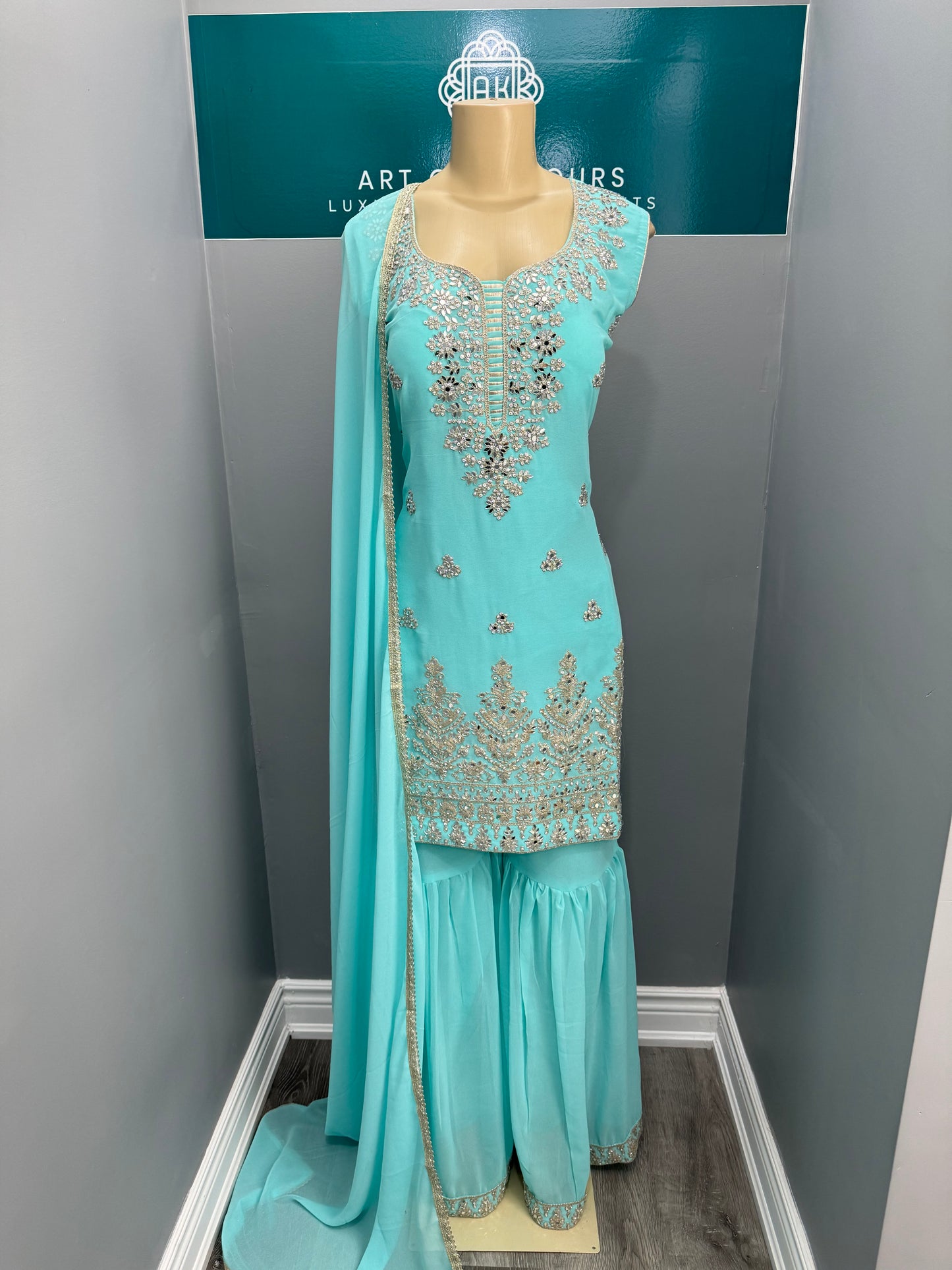 Feroze Sheesha Readymade Gharara Suit