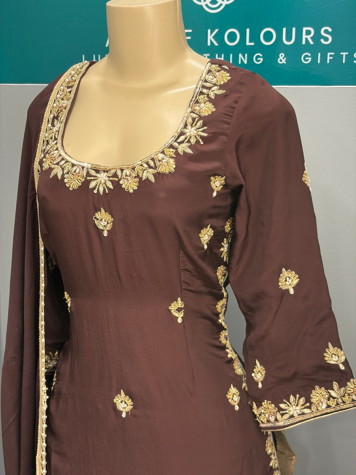 Brown Handwork Salwar Suit AK6974-4426