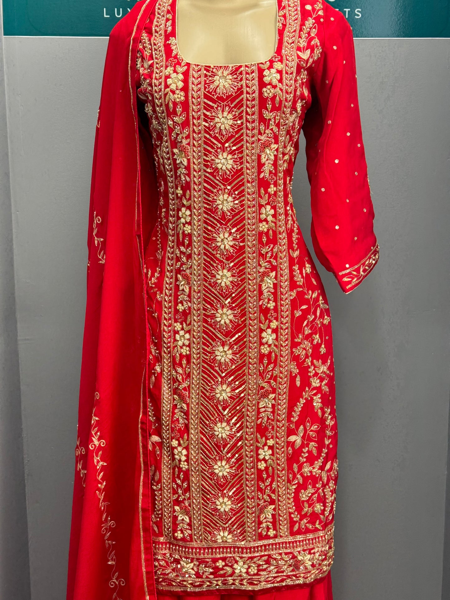 Pure Crepe Handwork Sharara Suit