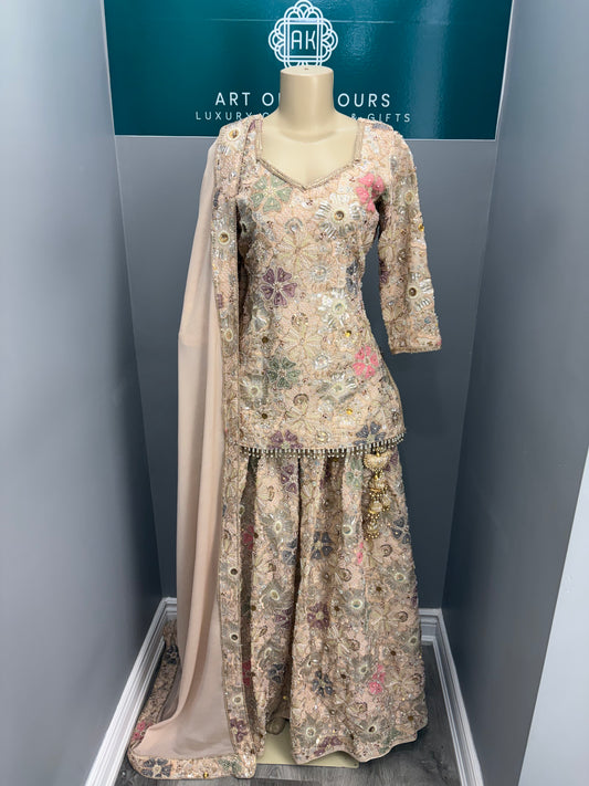 Short Kurti Beaded Lehenga- AK7576-26
