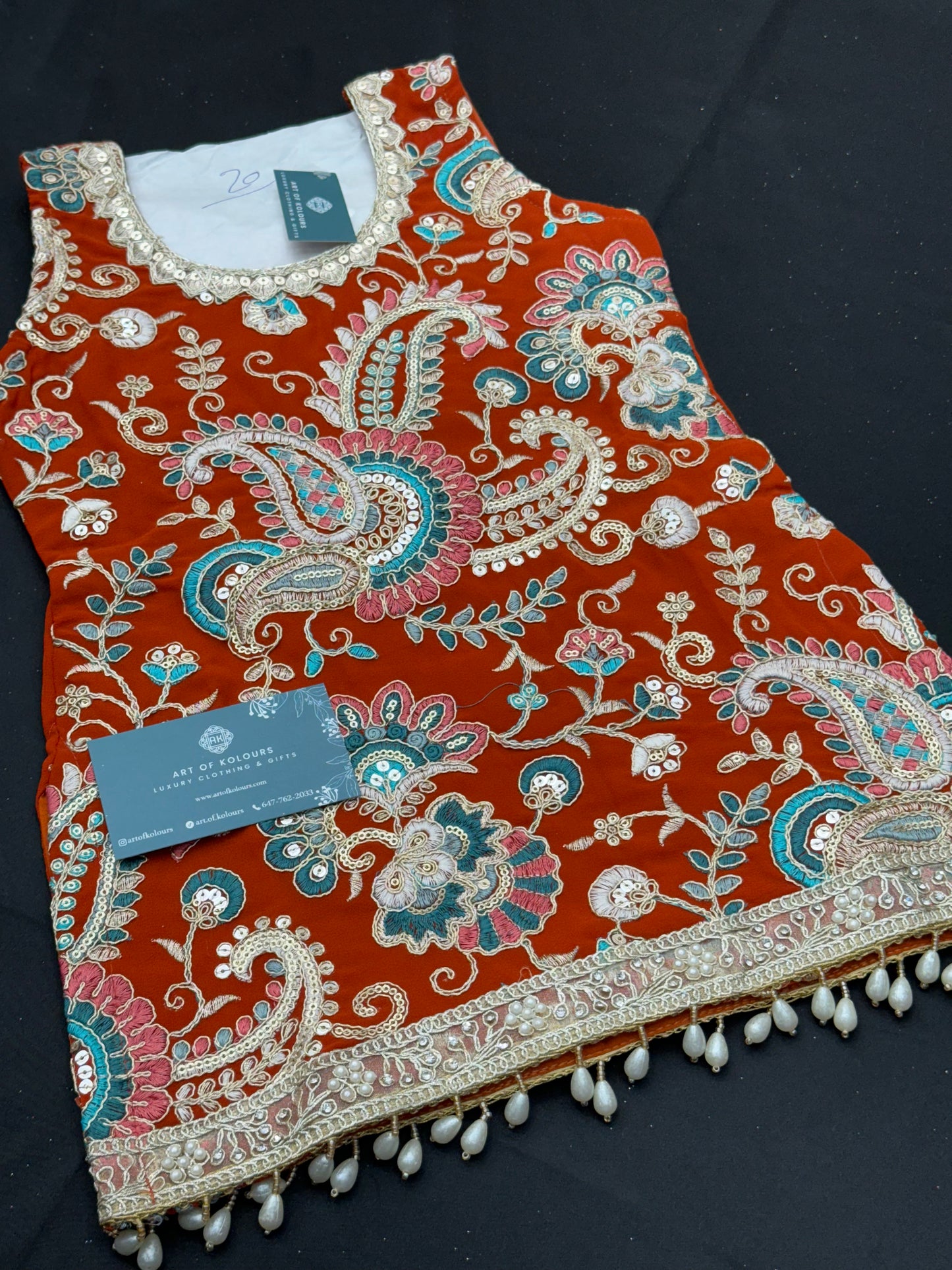 Naaz Kids Gharara Suit- Rust