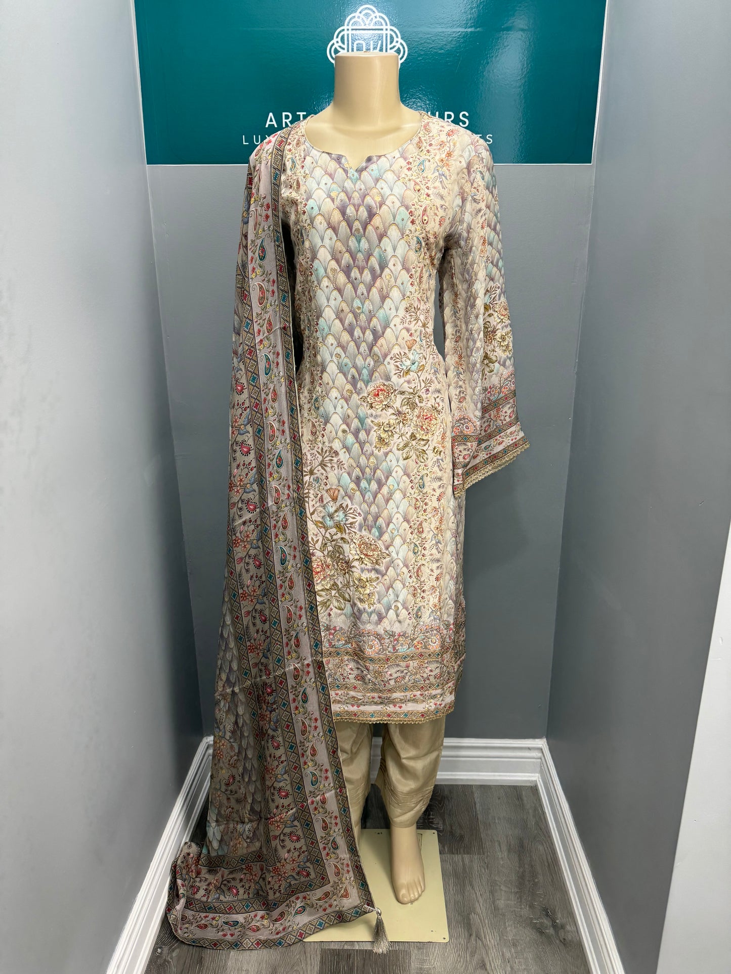 Readymade Crepe Pant Suit- AK2428-43