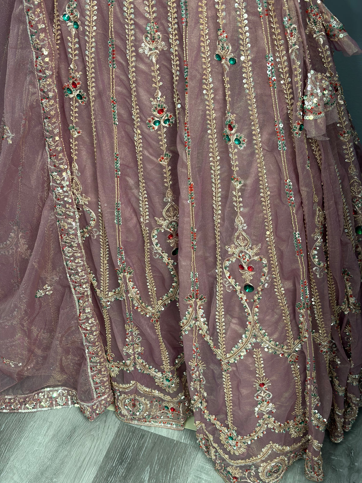 Lavender Jewel Beaded Lehenga- AK6974-3726