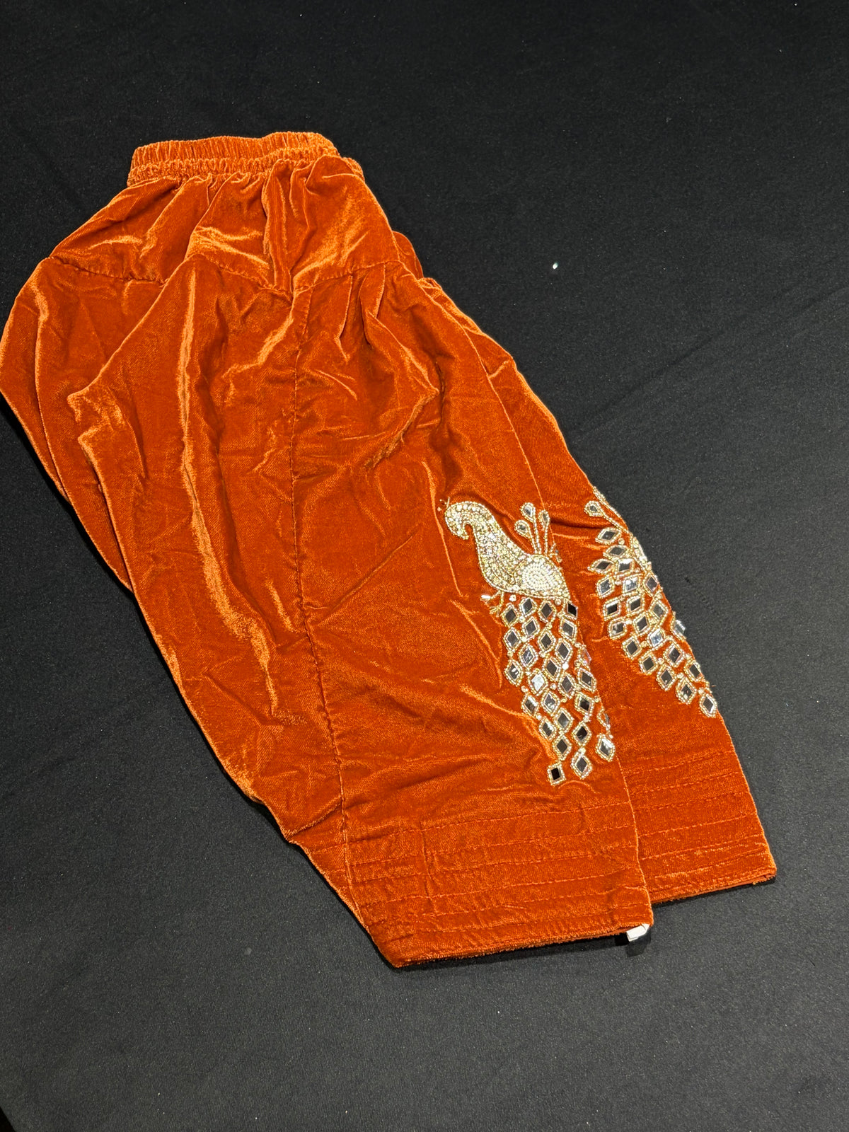 Rust Velvet Morni Salwar Suit