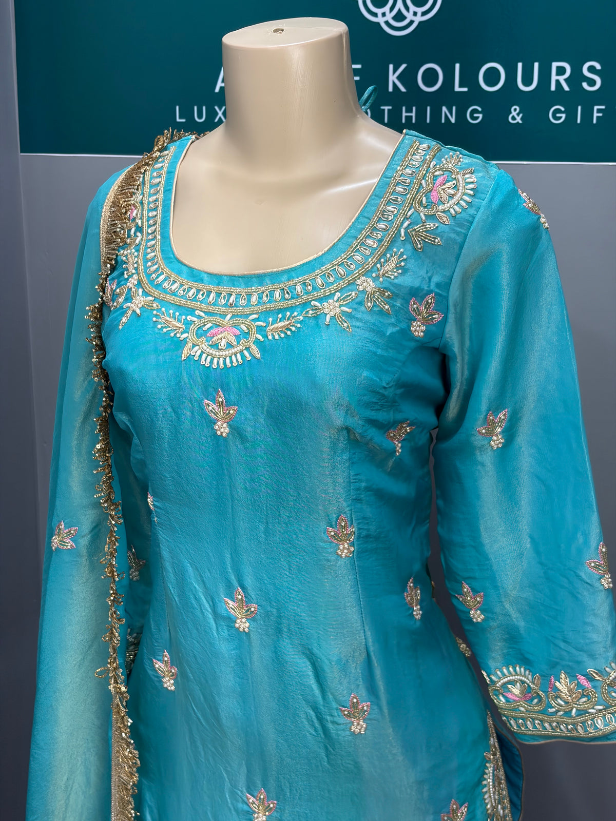 Shimmer Handwork Gharara Suit AKC-0078S