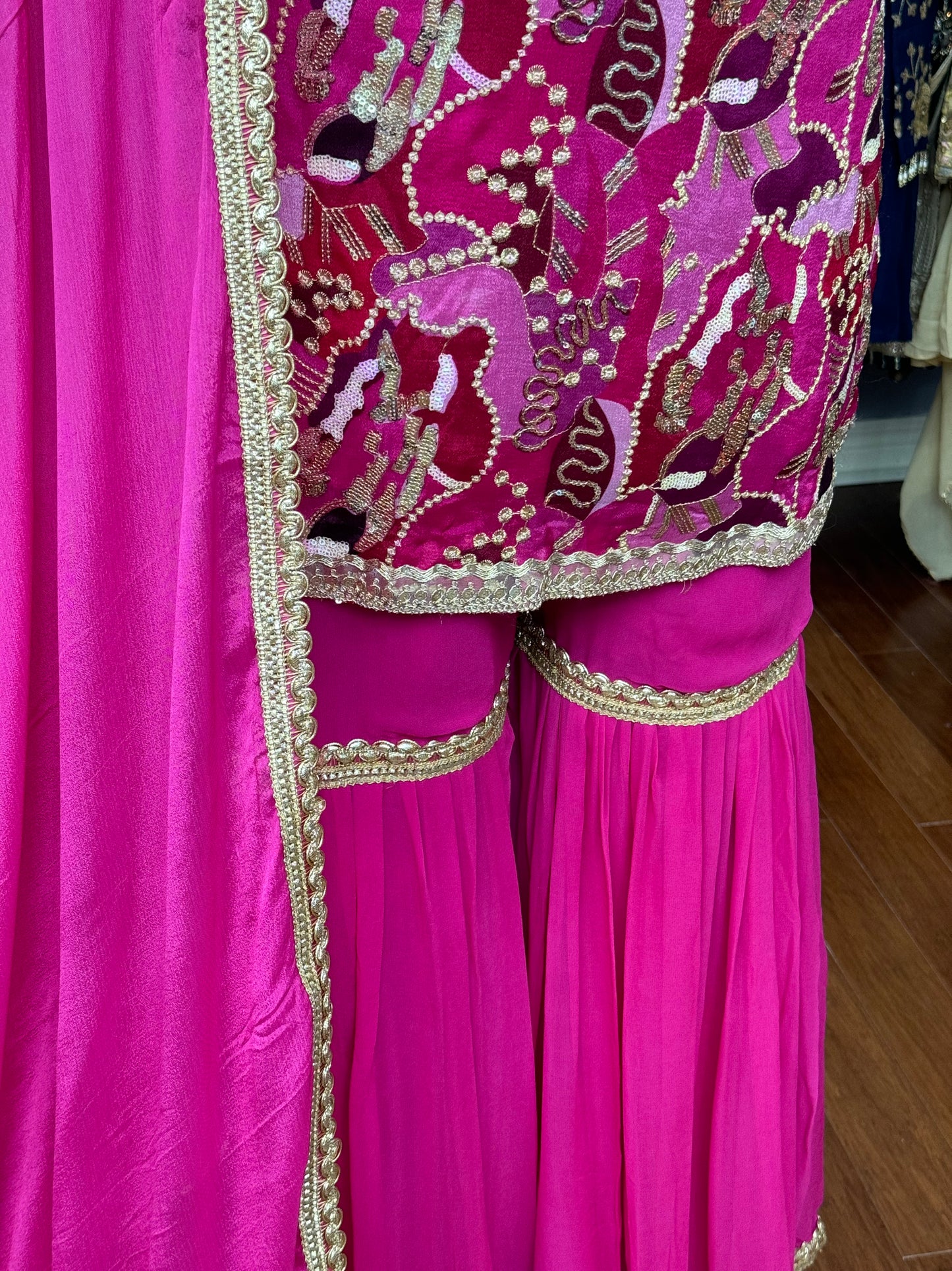 Sequence Work Multi Pink Gharara Suit