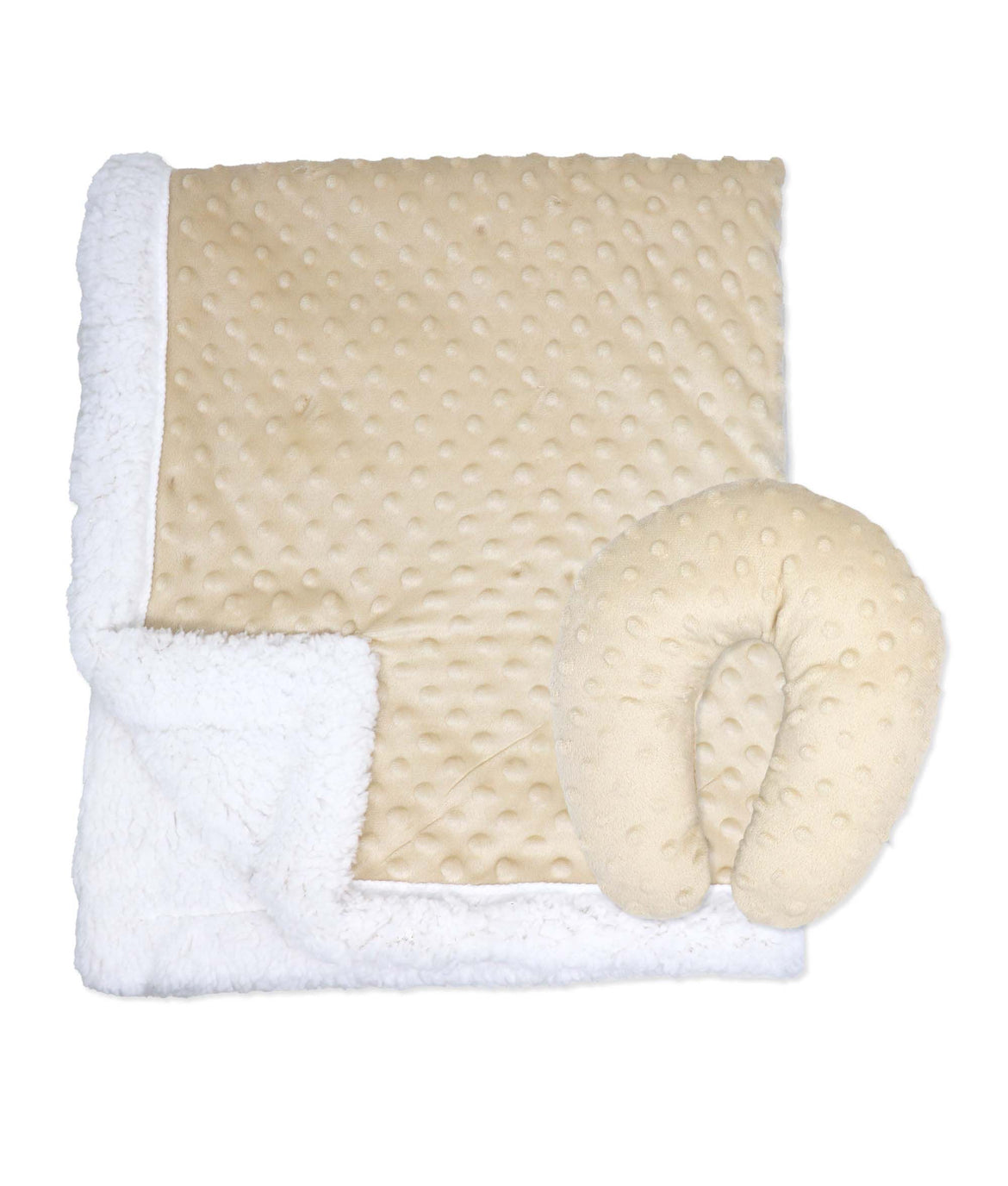 Blanket and Neck Pillow- Tan