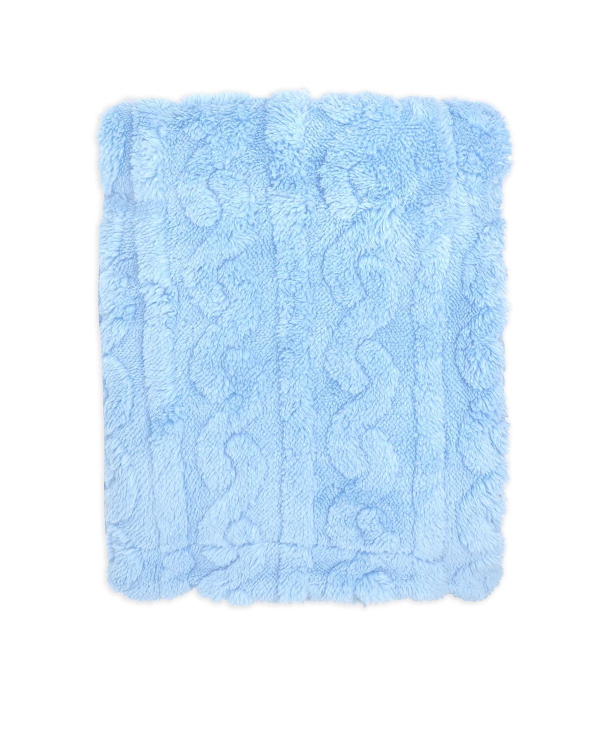 Waved Baby Blanket Sherpa Lined - Blue