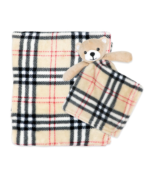 Blanket and Buddy - Classic Checked Beige