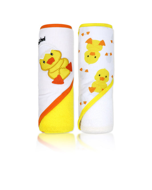 2 Pack Ducky Baby Towel - White & Yellow