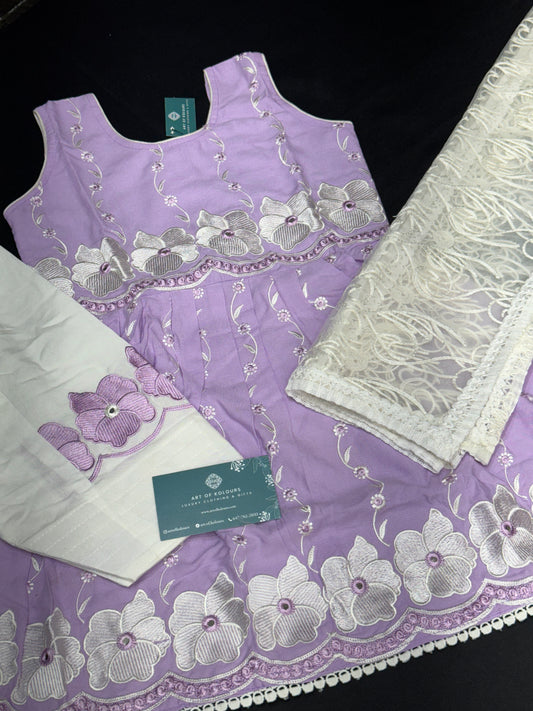 Kids Lavender Frock Salwar Suit
