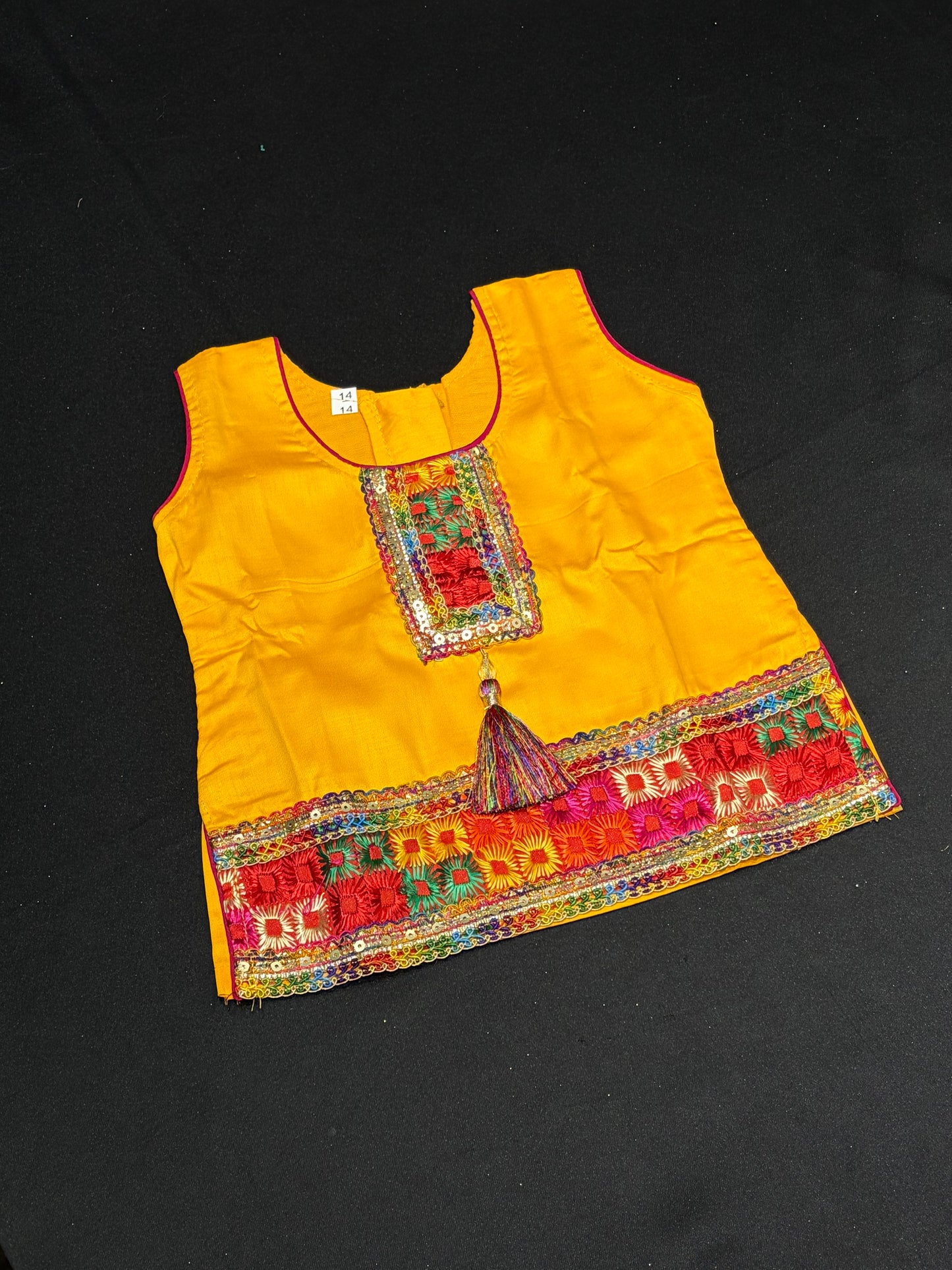Baby Yellow Phulkari Salwar Suit