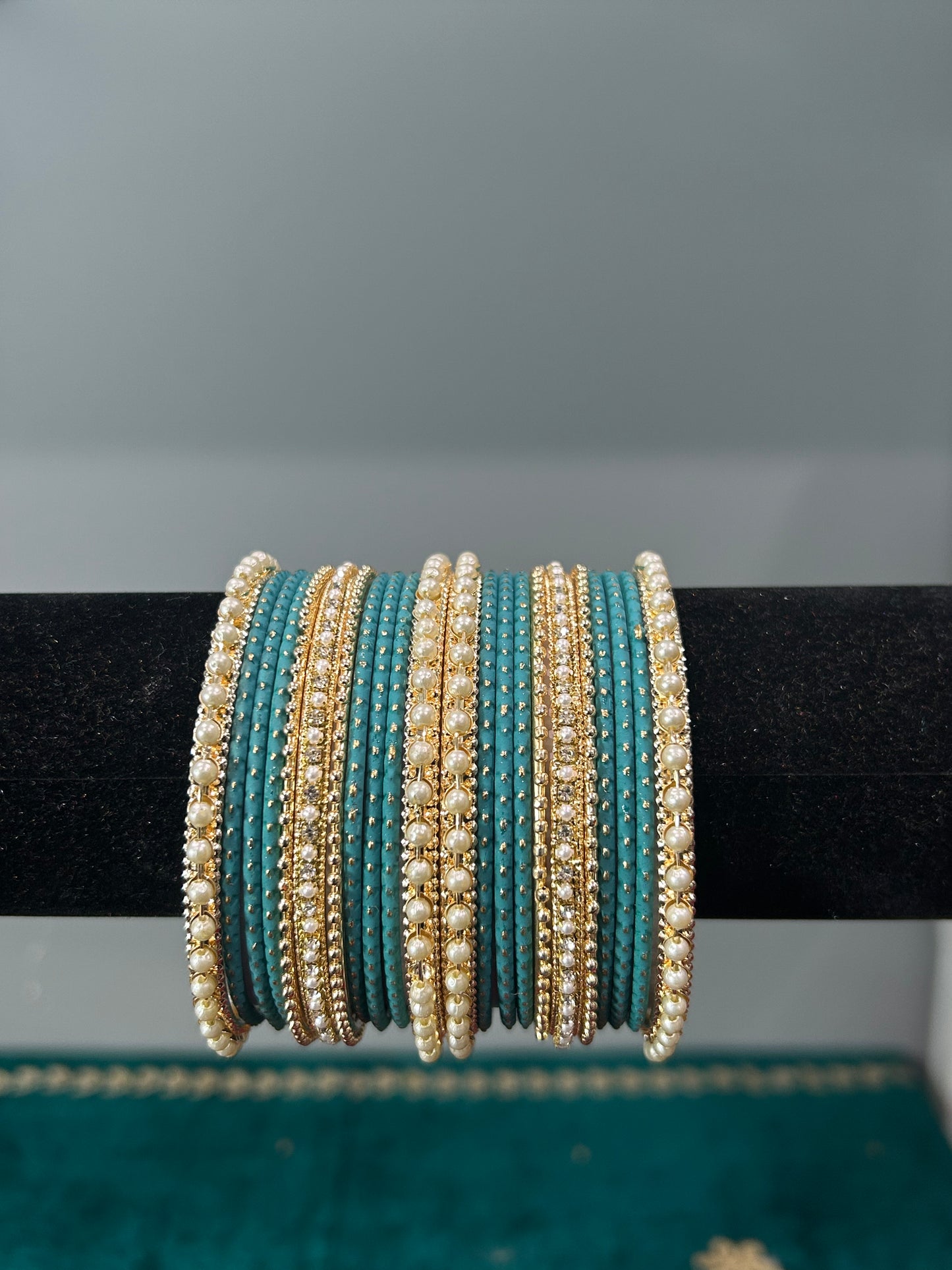 Aqua Blue Golden Drape Bagels