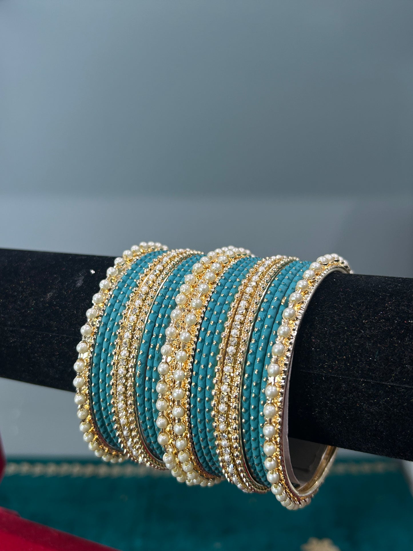 Aqua Blue Golden Drape Bagels