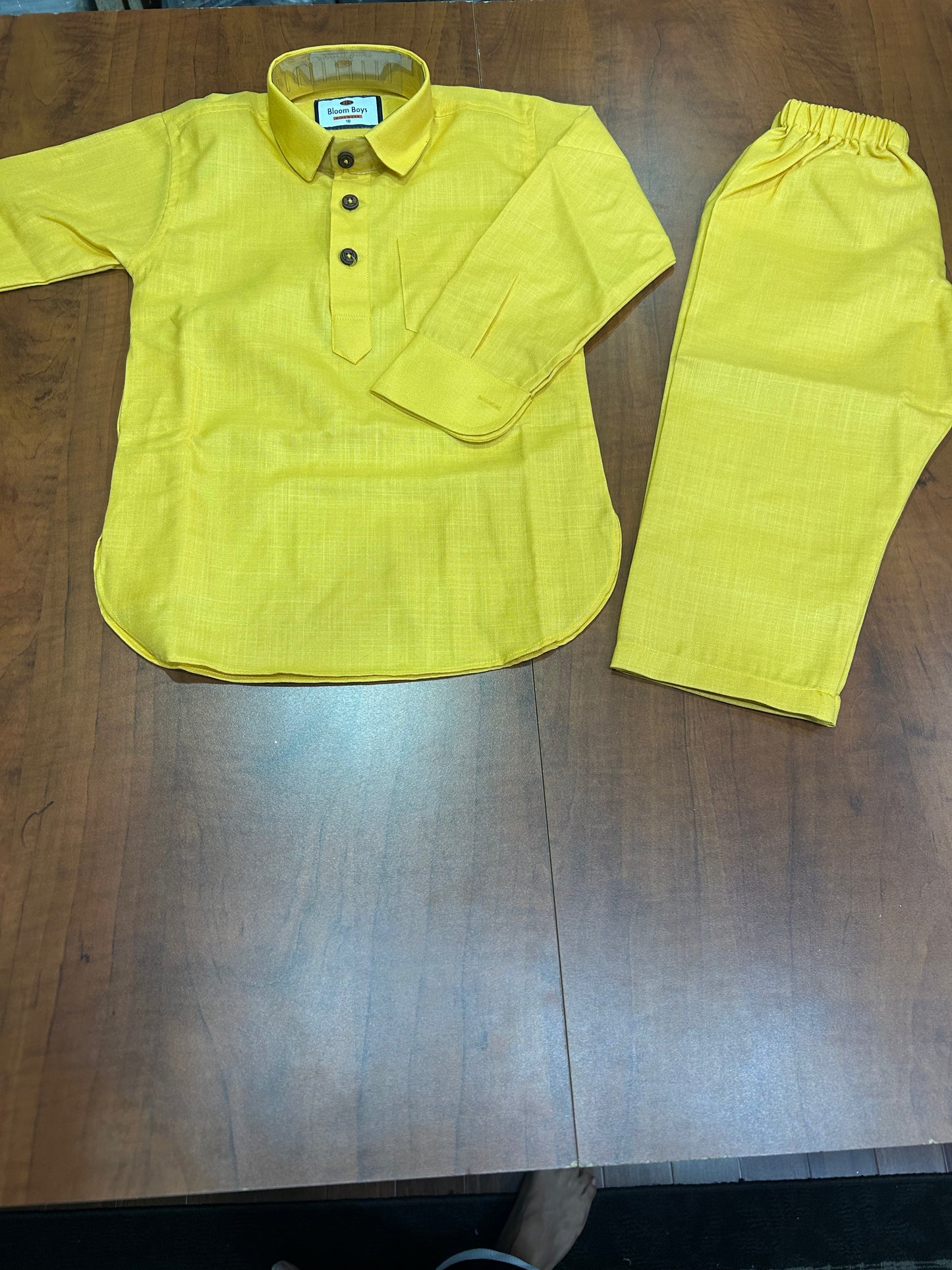 Karan Boys Kurta Pajama- Yellow (Size 18~22)