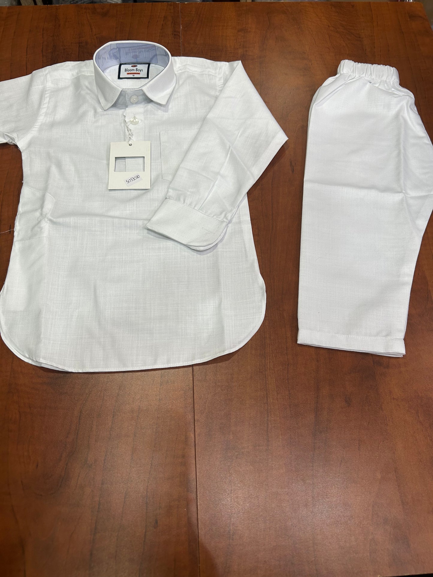 Karan Boys Kurta Pajama- White (Size 18~22)