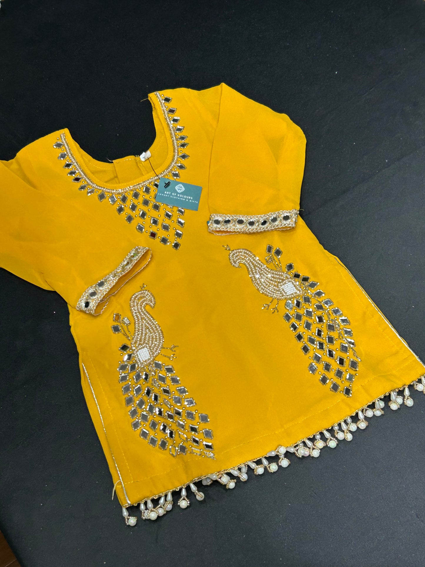 Kids Yellow Morni Salwar Suit (Size 20~34)