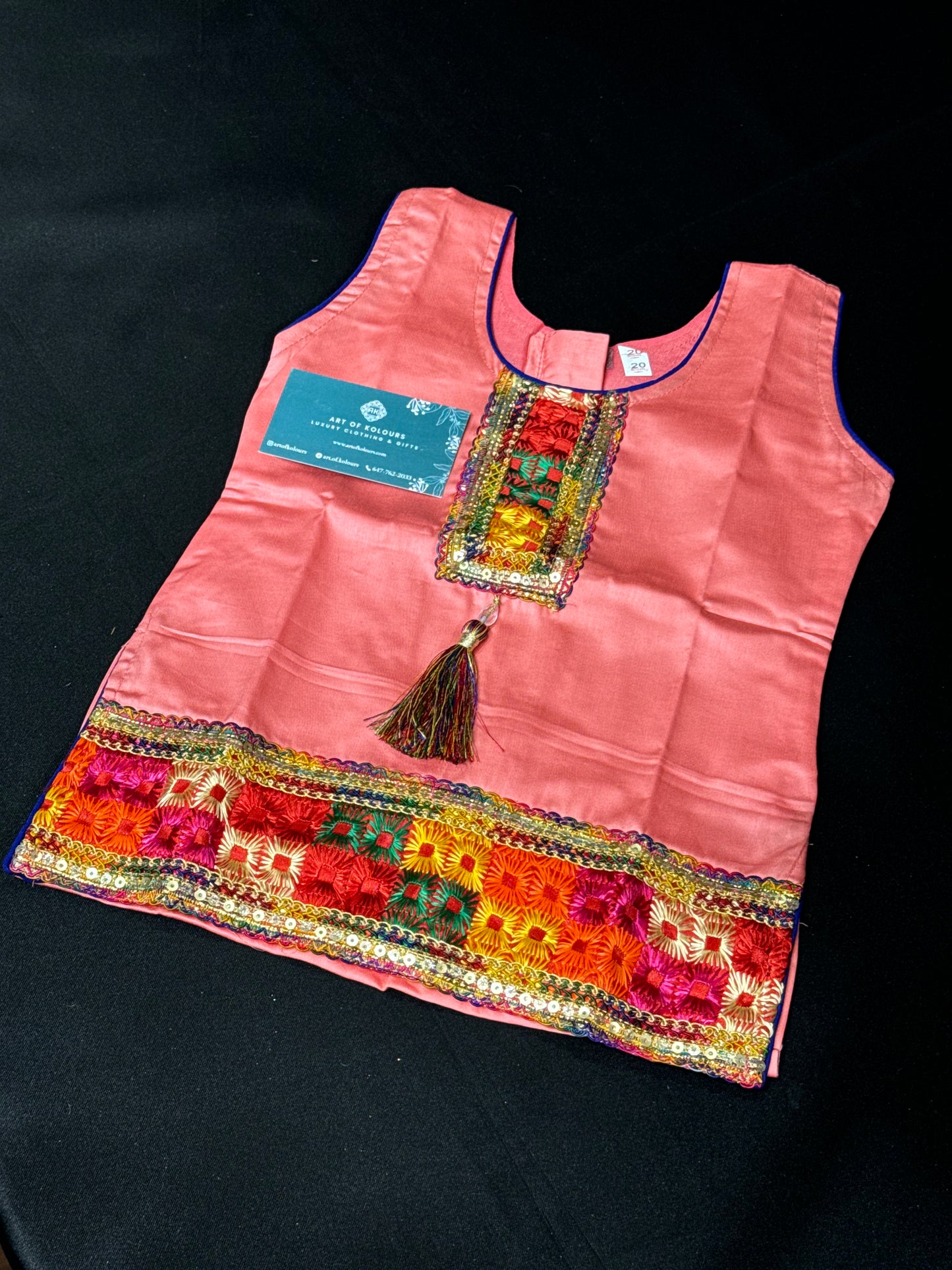 Phulkari Salwar Suit Teen/Adult -Peach