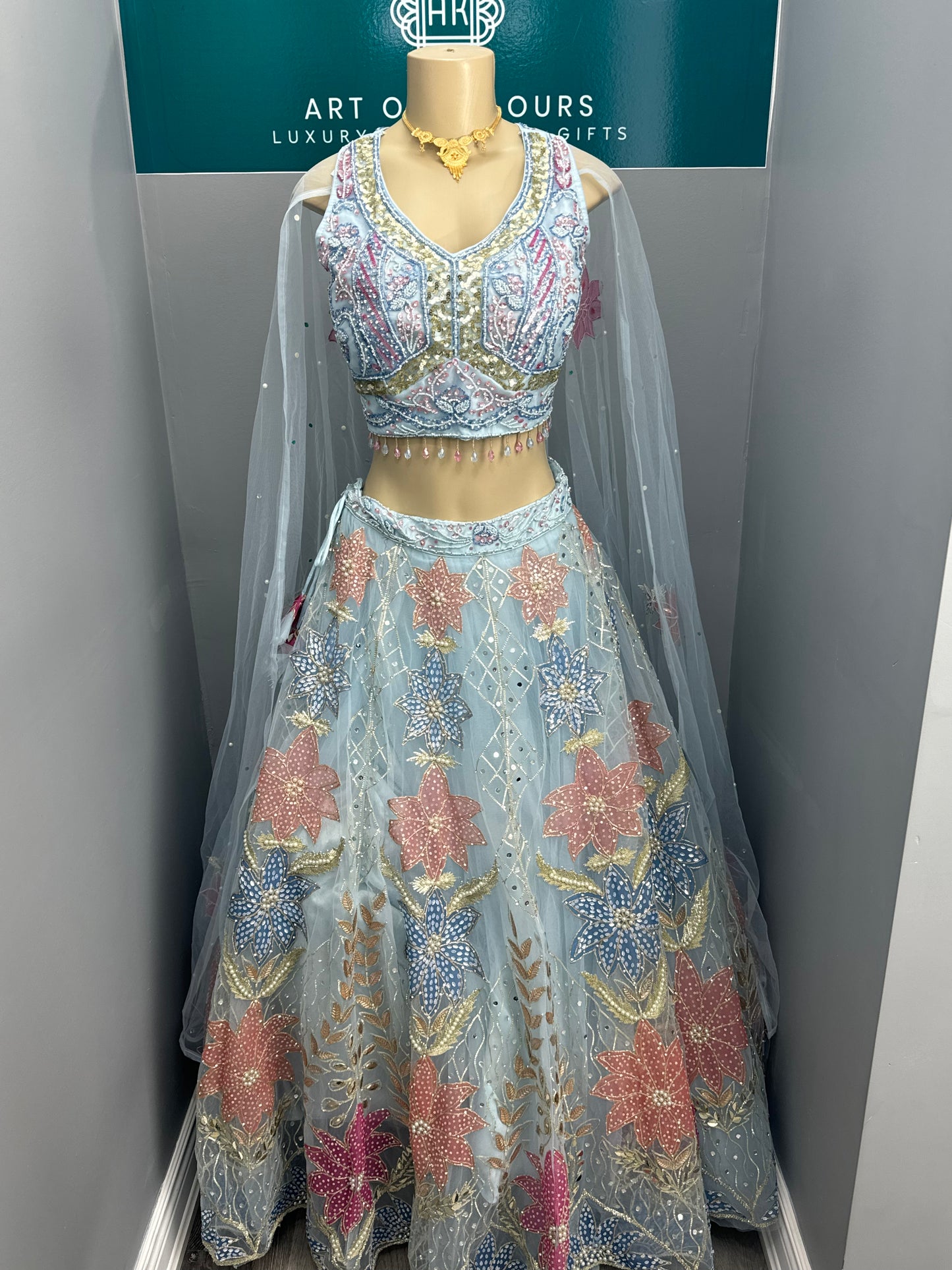 Heavy Embellished Blue Lehenga