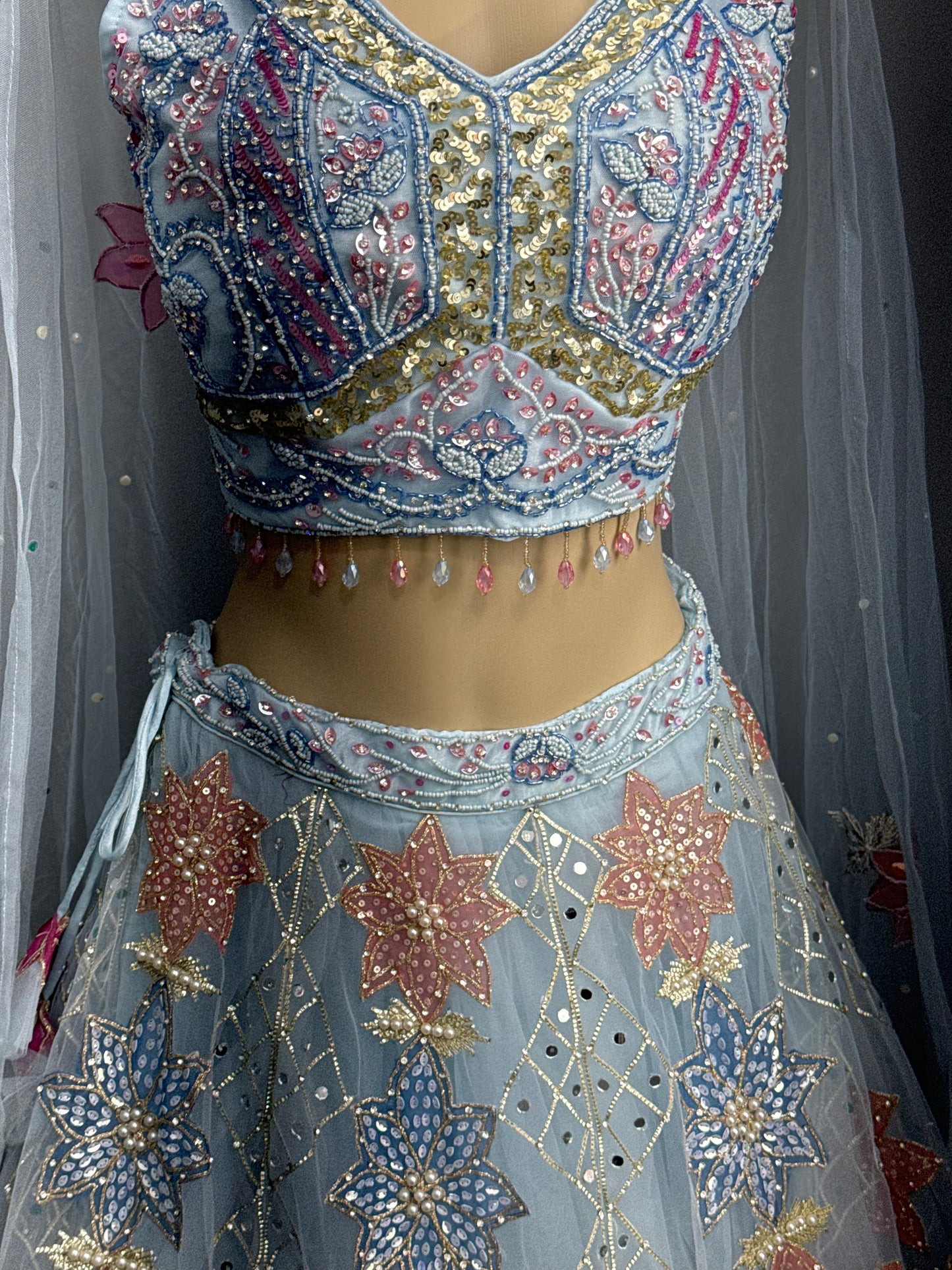 Heavy Embellished Blue Lehenga