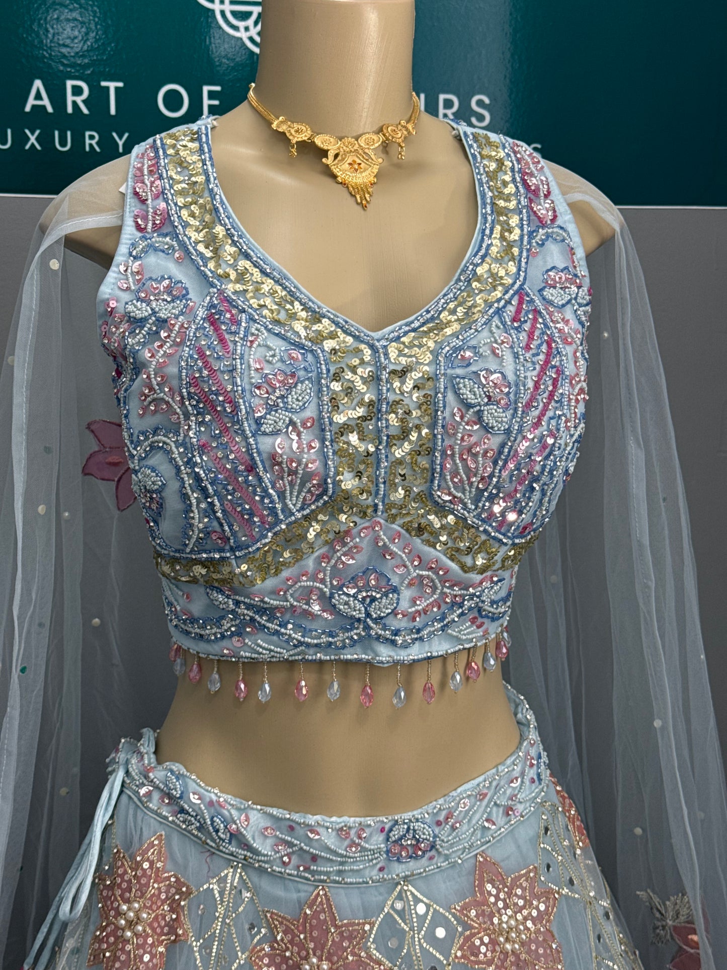 Heavy Embellished Blue Lehenga