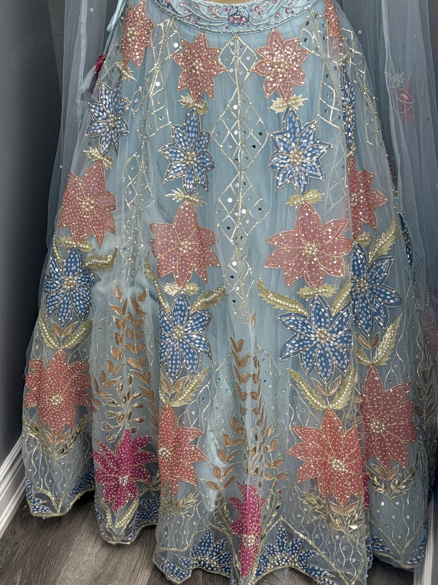 Heavy Embellished Blue Lehenga