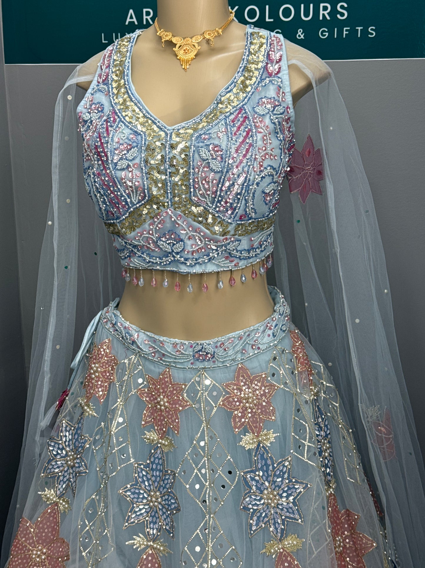 Heavy Embellished Blue Lehenga