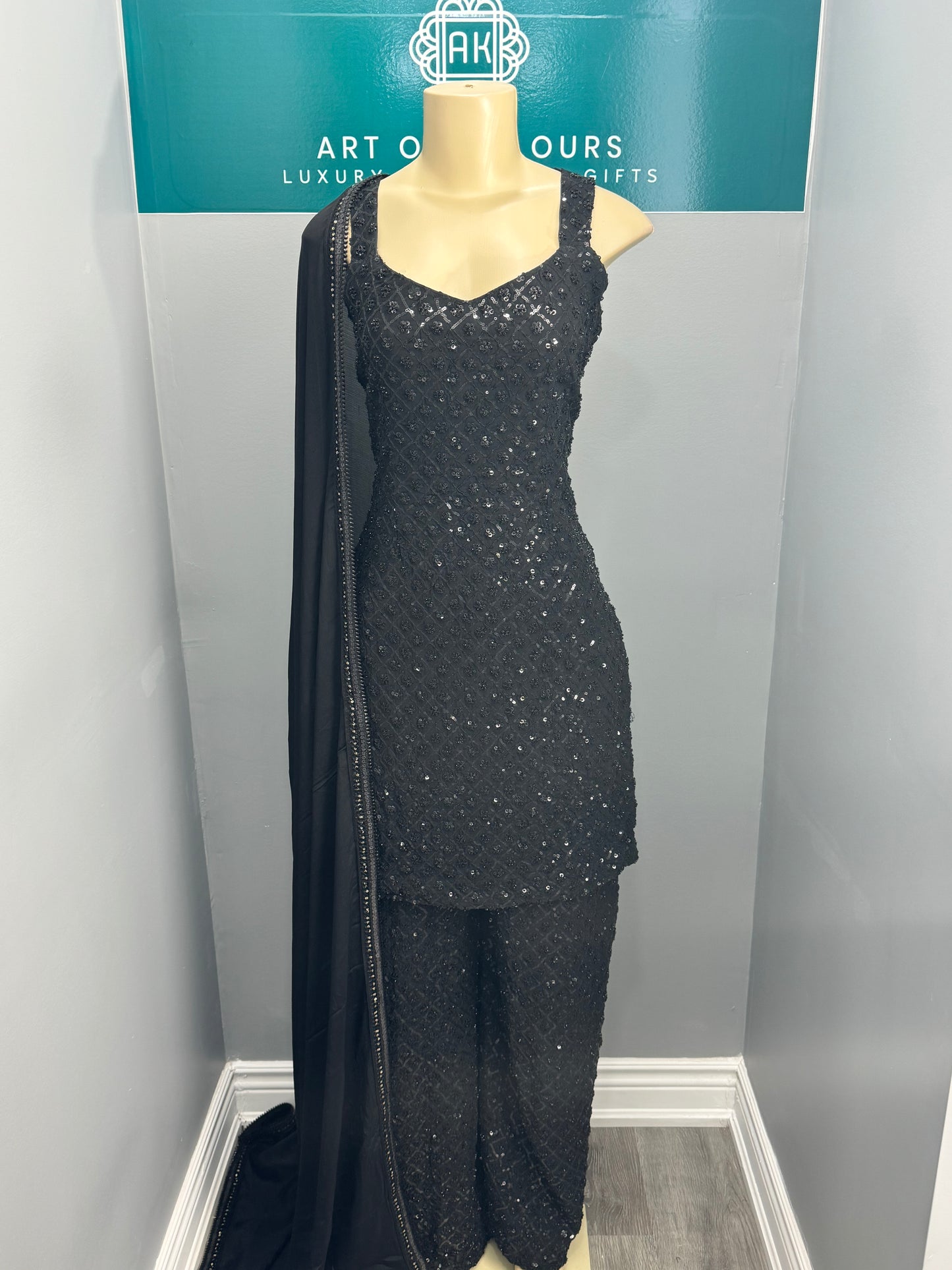 All Black Plazo Suit