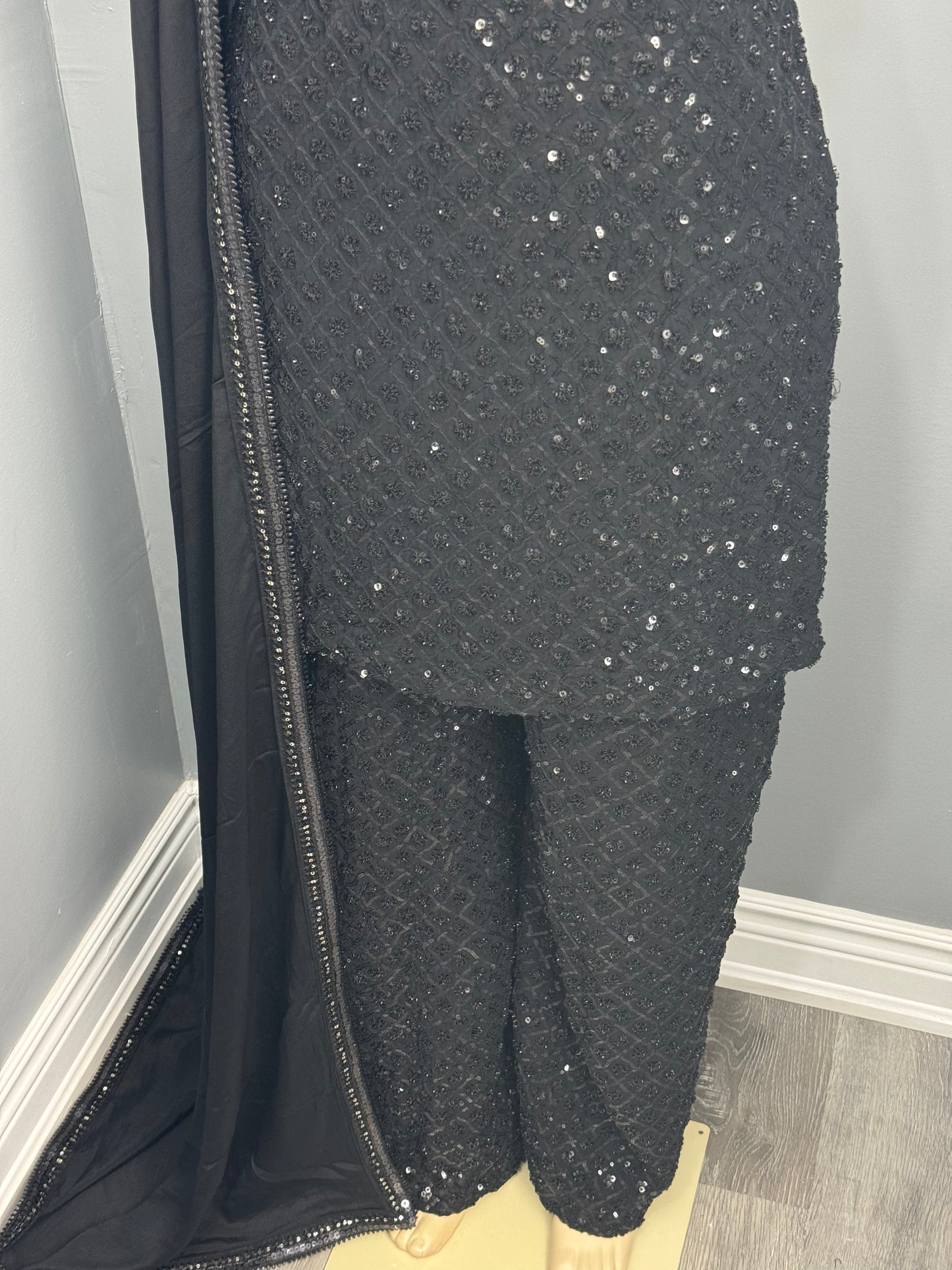 All Black Plazo Suit