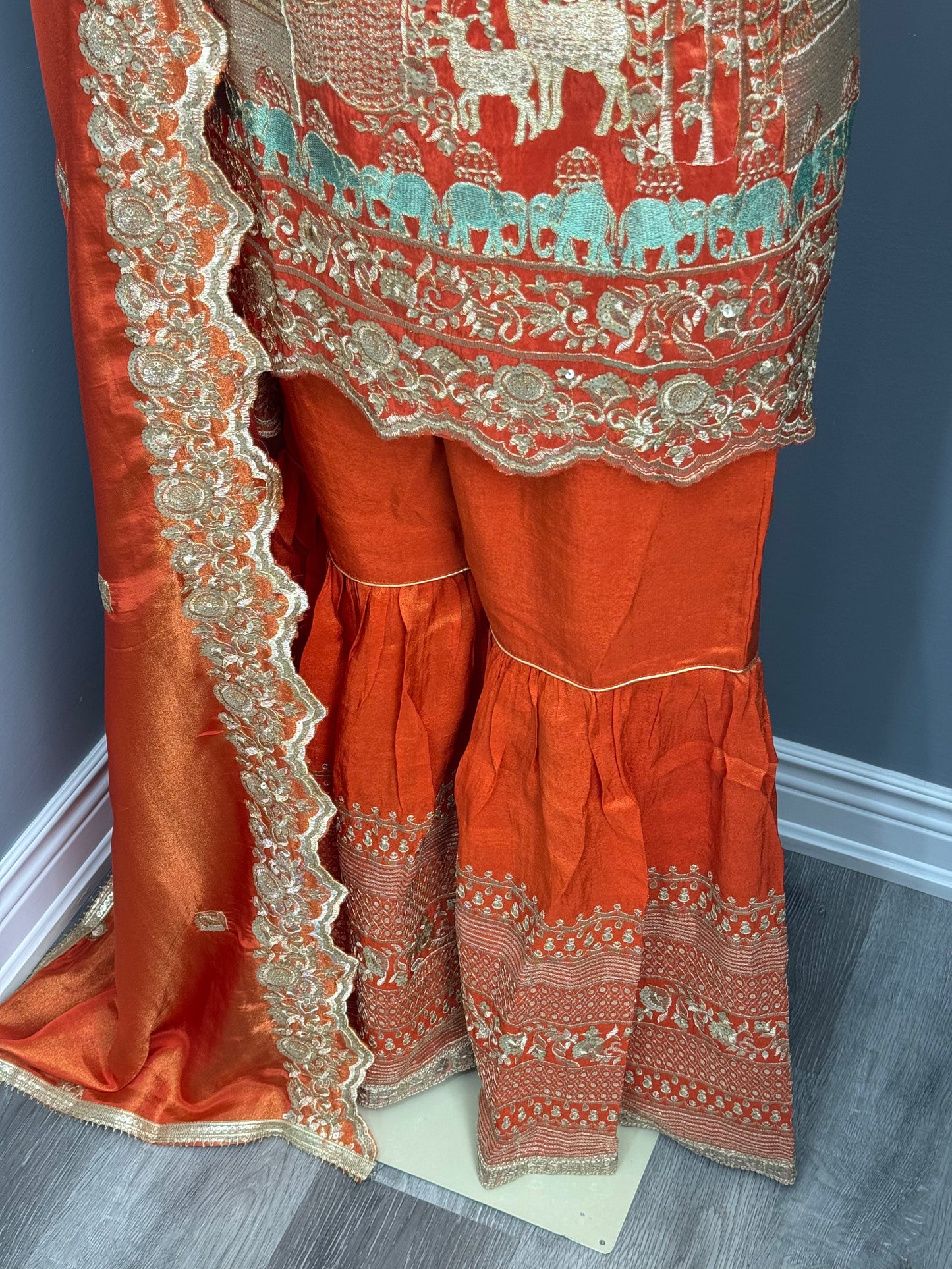 Shimmer Embroidered Gharara Suit